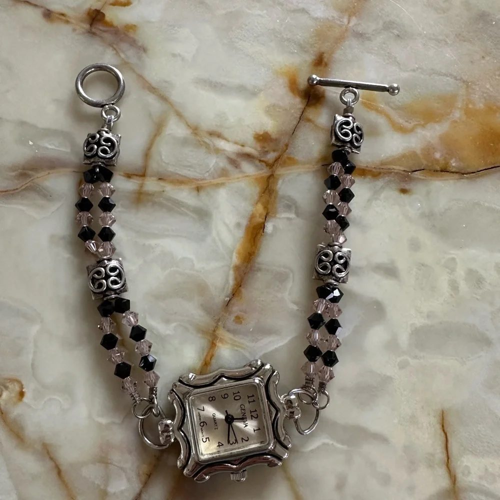 GENEVA Sterling Silver Crystals Watch